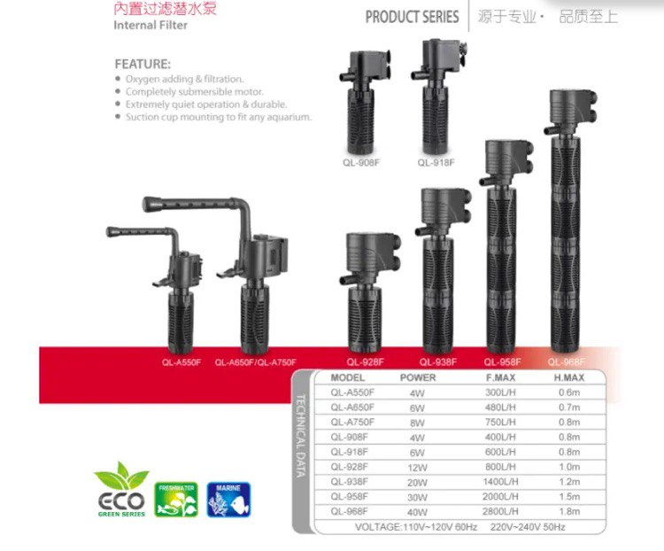 Aquarium glass filter QL9 4